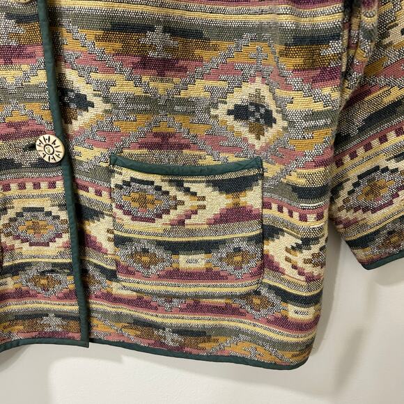Haband Vintage Womens Size XXL Aztec Button Down Tapestry Jacket Southwestern - Picture 3 of 6
